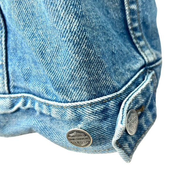 SOLD Harley Davidson | Men’s Large | Vintage Denim Jeans Jacket 100% Cotton - Picture 7 of 9